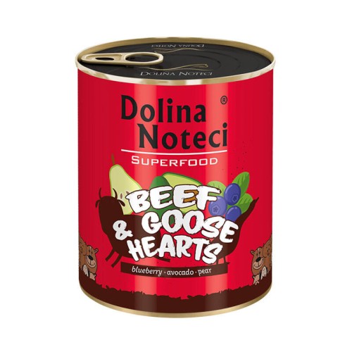 Mokra karma dla psa Dolina Noteci Superfood Wołowina i Serca z Gęsi 800g