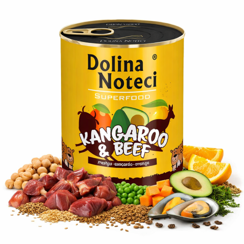 Mokra karma dla psa Dolina Noteci Superfood Kangur i Wołowina 800g