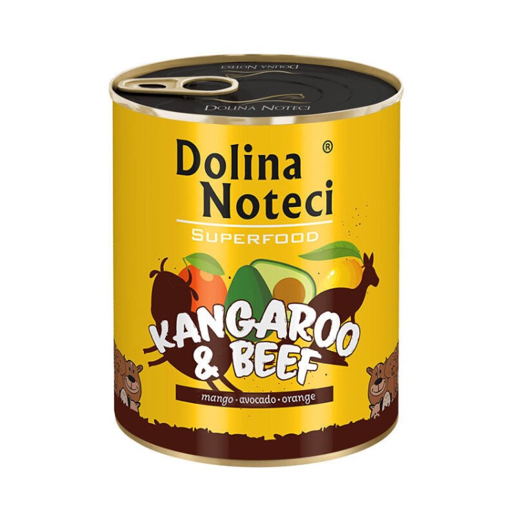 Mokra karma dla psa Dolina Noteci Superfood Kangur i Wołowina 800g