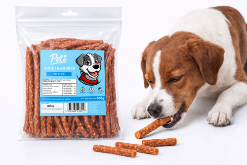 Przysmak dla psa PETI Patyczki z kaczką i ryżem 500g Smakołyk Gryzak