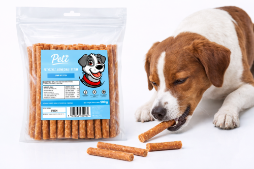 Przysmak dla psa PETI Patyczki z jagnięciną i ryżem 500g Smakołyk Gryzak