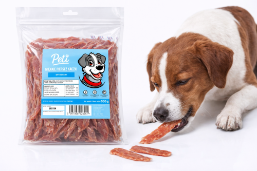 Przysmak dla psa PETI Miękkie piersi z kaczki 500g Naturalny Smakołyk