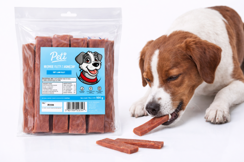 Przysmak dla psa PETI Miękkie filety z jagnięciny 500g Naturalne Smaczki