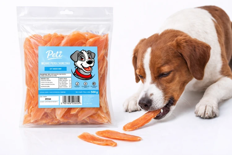 Przysmak dla psa PETI Miękkie piersi z kurczaka 500g Naturalny Smakołyk