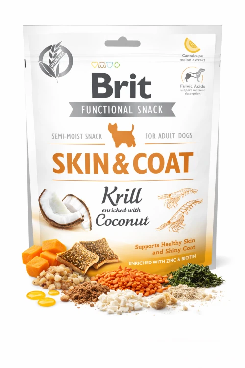 Przysmak dla psa BRIT Functional Snack Skin&Coat Kryl i Kokos 150g