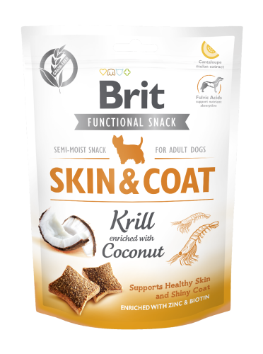 Przysmak dla psa BRIT Functional Snack Skin&Coat Kryl i Kokos 150g
