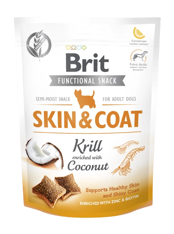 Przysmak dla psa BRIT Functional Snack Skin&Coat Kryl i Kokos 150g