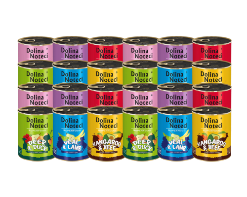 Dolina Noteci Superfood zestaw MIX mokra karma dla psa - 24x800g