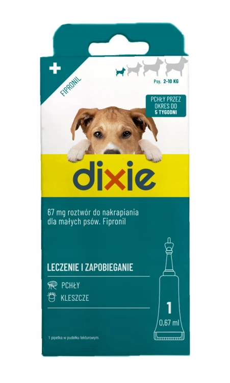 DIXIE SPOT-ON Krople na PCHŁY I KLESZCZE dla małych psów 2-10kg