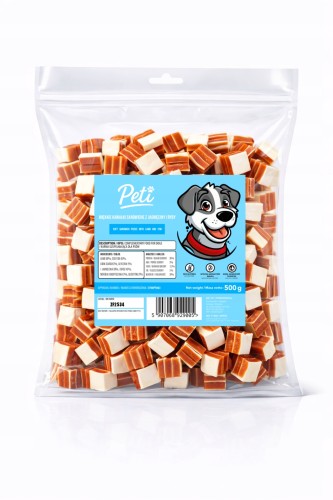 Przysmak dla psa PETI Sandwiche z jagnięciny i ryby - kostki 500g