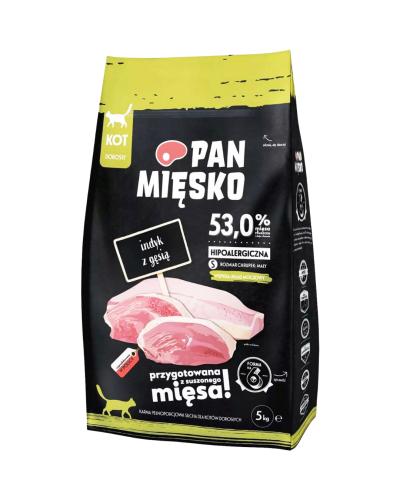 Pan Mięsko Karma sucha dla kota Indyk z gęsia chrupki S 5kg