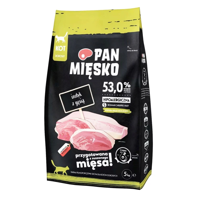 Pan Mięsko Karma sucha dla kota Indyk z gęsia chrupki S 5kg