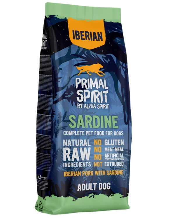 PRIMAL SPIRIT Karma sucha dla psa dorosłego Iberian Sardine 12kg