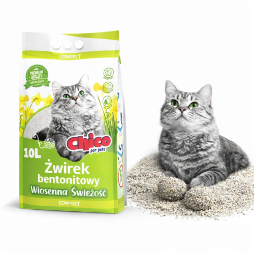 CHICO Żwirek bentonitowy dla kota Wiosenna Świeżość 10l drobny