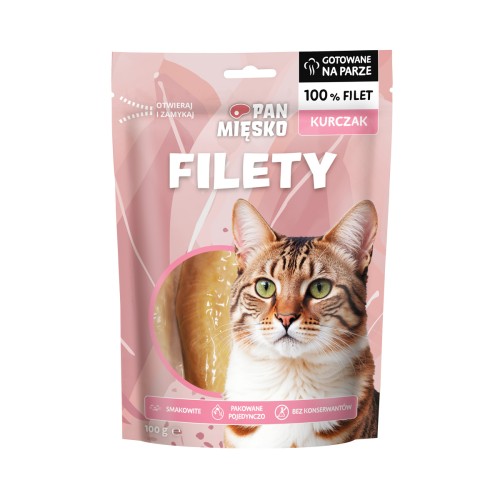 Pan Mięsko Przysmak dla kota MIX SMAKÓW 12x100g FILETY