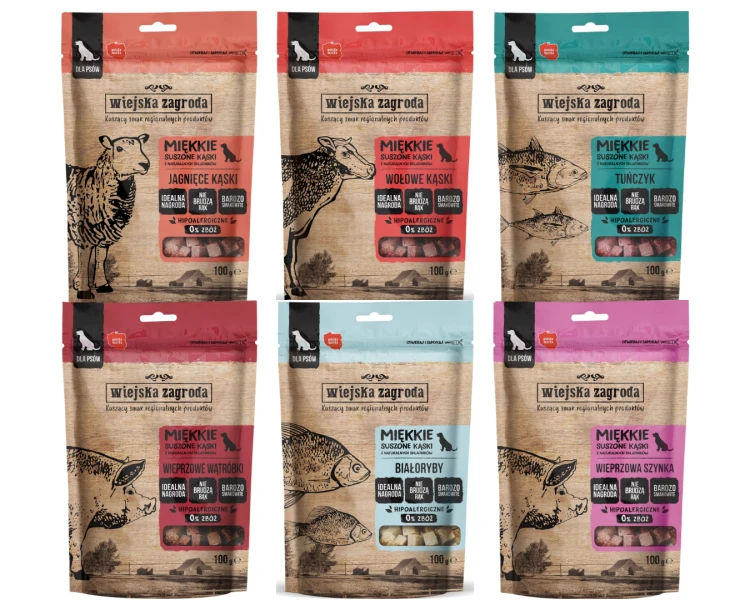 WIEJSKA ZAGRODA Przysmak dla psa MIX 6x100g