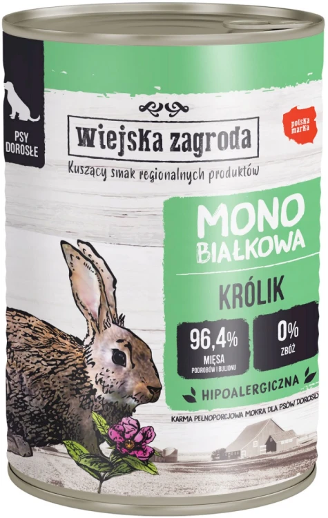 WIEJSKA ZAGRODA Karma mokra dla psa Monobiałkowa 10x400g