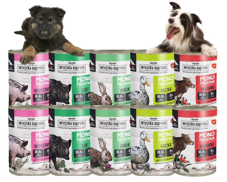 WIEJSKA ZAGRODA Karma mokra dla psa Monobiałkowa 10x400g