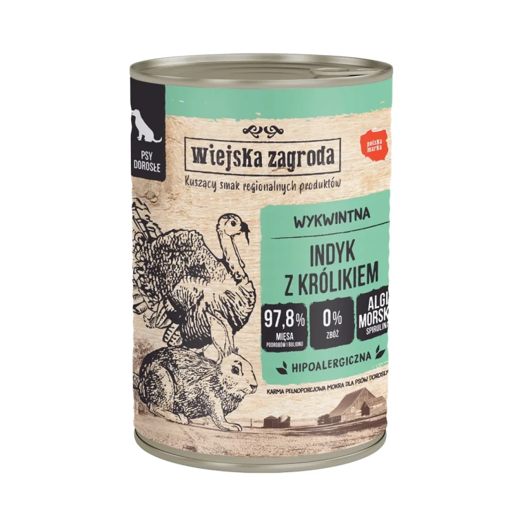 WIEJSKA ZAGRODA Karma mokra dla psa MIX 12x400g