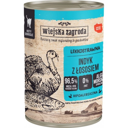 WIEJSKA ZAGRODA Karma mokra dla kota MIX 6x400g