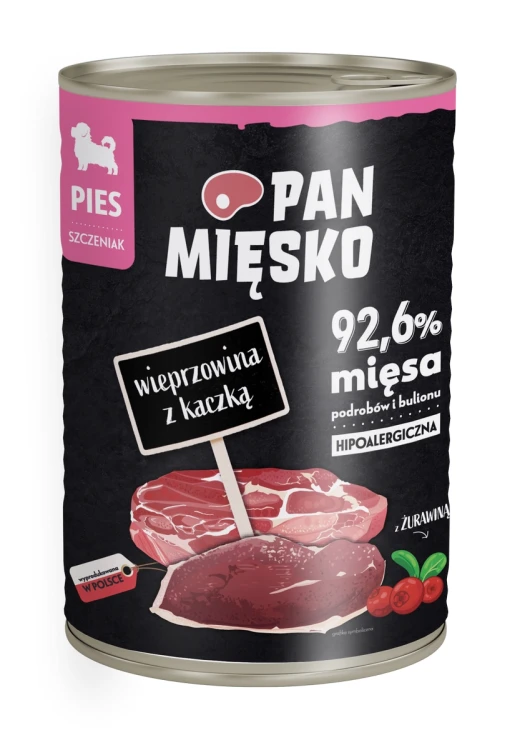 PAN MIĘSKO Karma mokra dla psa Szczeniak MIX 6x400g