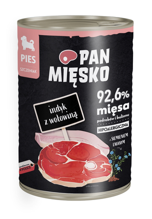PAN MIĘSKO Karma mokra dla psa Szczeniak MIX 6x400g