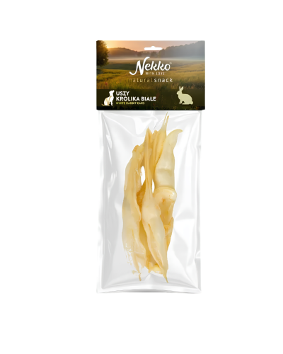 NEKKO Przysmak dla psa Uszy Królika Białe 5szt. NATURAL SNACK