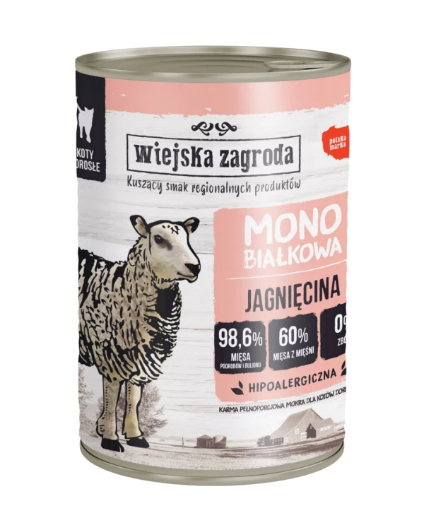 Wiejska Zagroda Karma mokra dla kota Monobiałkowa MIX 12x400g
