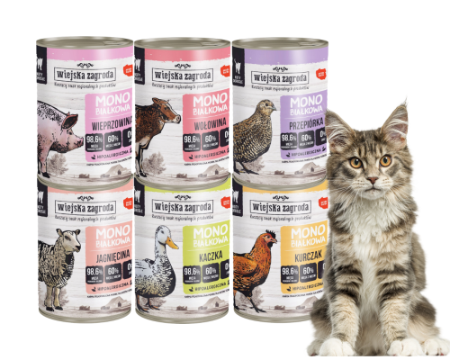 Wiejska Zagroda Karma mokra dla kota Monobiałkowa MIX 6x400g