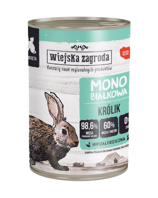 Wiejska Zagroda Karma mokra dla kociąt Monobiałkowa MIX 24x400g
