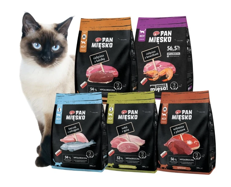 PAN MIĘSKO Karma sucha dla kota MIX SMAKÓW 5x400g chrupki