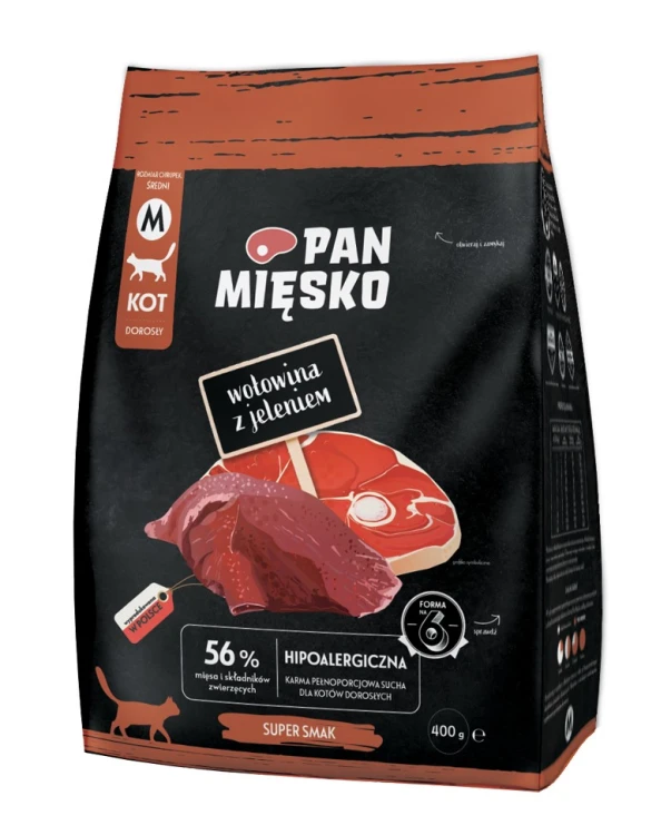 PAN MIĘSKO Karma sucha dla kota MIX SMAKÓW 5x400g chrupki