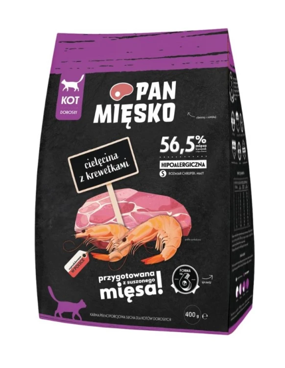 PAN MIĘSKO Karma sucha dla kota MIX SMAKÓW 5x400g chrupki