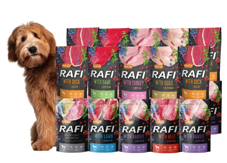 RAFI mokra karma dla psa MIX smaków 20x500g BEZZBOŻOWA Dolina Noteci