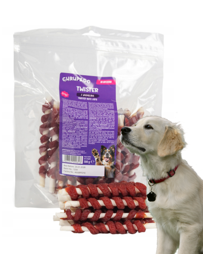 Chrup&Go Przysmak dla psa Twister z jagnięciną 500g Smakołyk