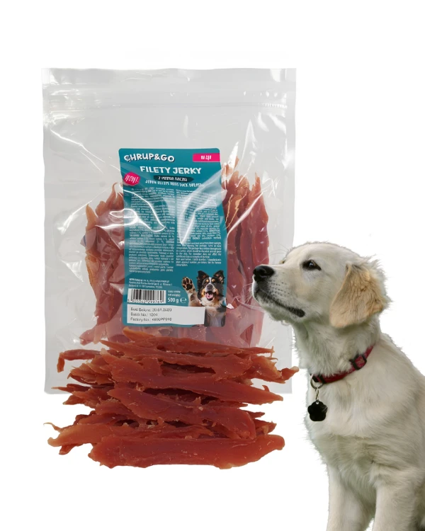 Chrup&Go Przysmak dla psa Filety jerky z piersią kaczki 500g Smakołyk