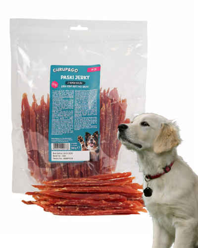 Chrup&Go Przysmak dla psa Paski jerky z piersią kaczki 500g Smaczki