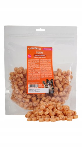Chrup&Go Przysmak dla psa Sushi z królikiem i dorszem 500g Treserki