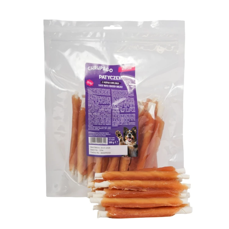 Chrup&Go Przysmak dla psa Patyczek z piersią kurczaka 500g Smakołyk
