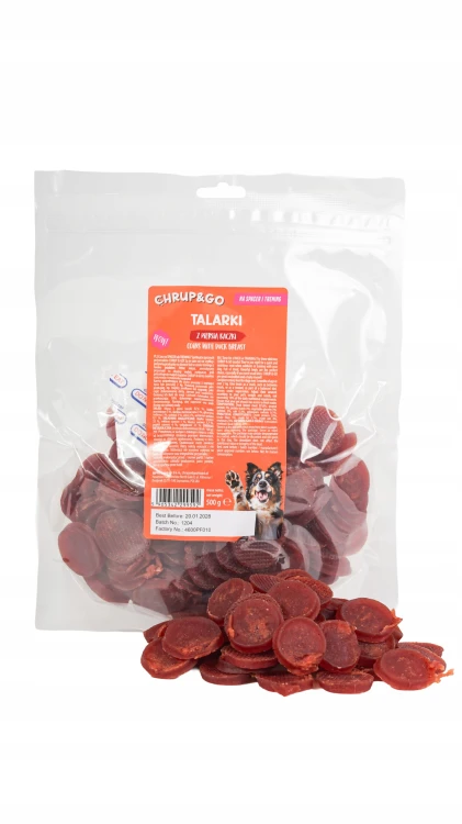 Chrup&Go Przysmak dla psa Talarki z piersią kaczki 500g Tresrki Smaczki