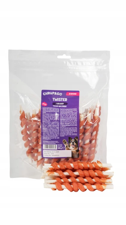 Chrup&Go Przysmak dla psa Twister z królikiem 500g Smakołyk
