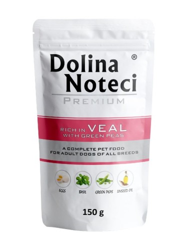 DOLINA NOTECI Premium mokra karma dla psa Cielęcina z groszkiem 150g