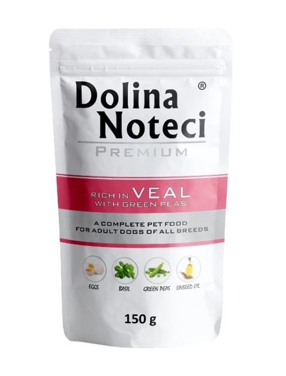 DOLINA NOTECI Premium mokra karma dla psa Cielęcina z groszkiem 150g