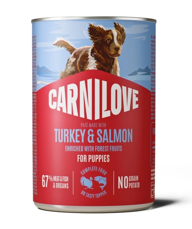 CARNILOVE Mokra karma dla szczeniąt INDYK I ŁOSOŚ 400g PUPPIES