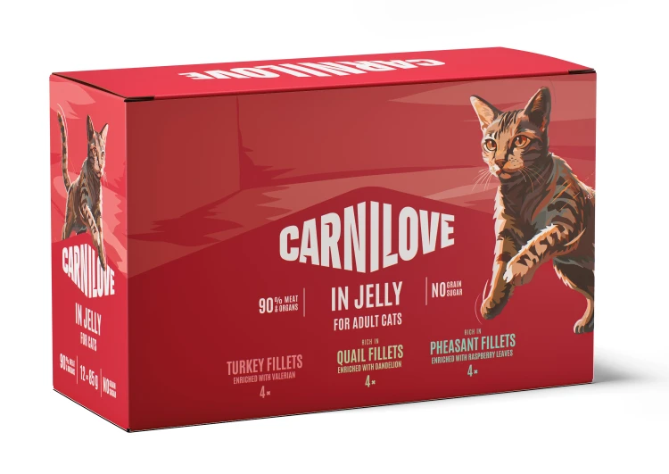 CARNILOVE Mokra karma dla kota MIX SMAKÓW 12x85g MULTIPACK IN JELLY