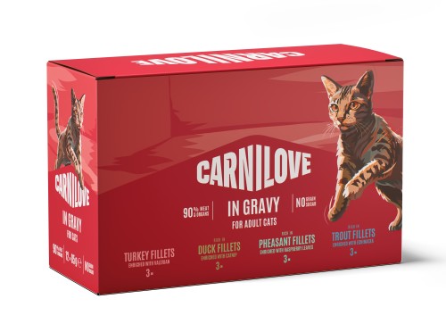 CARNILOVE Mokra karma dla kota MIX SMAKÓW 12x85g MULTIPACK IN GRAVY