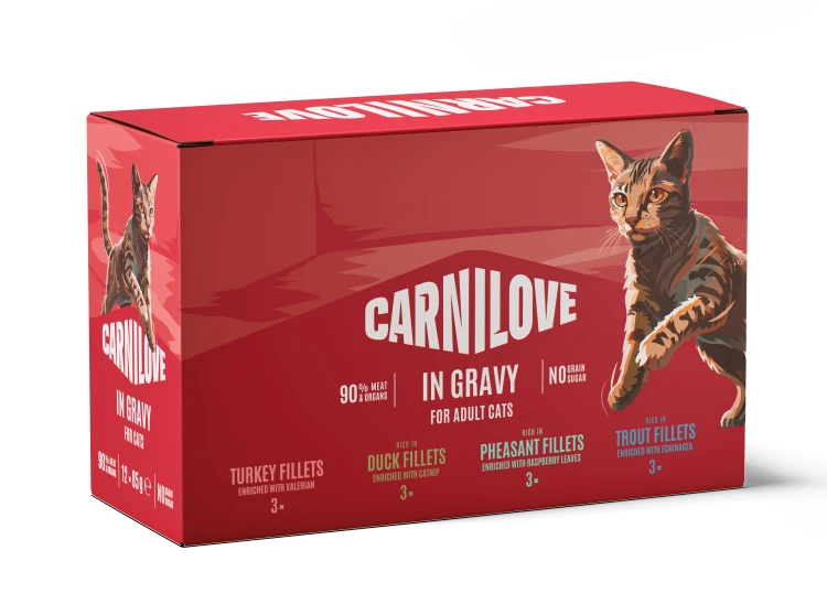 CARNILOVE Mokra karma dla kota MIX SMAKÓW 12x85g MULTIPACK IN GRAVY