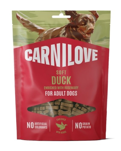CARNILOVE Przysmak dla psa SOFT SNACK Kaczka z rozmarynem 200g TRESERKI
