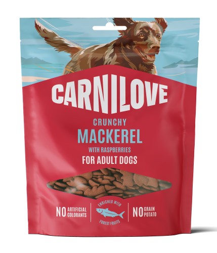 CARNILOVE Przysmak dla psa CRUNCHY SNACK Makrela z malinami 200g TRESERKI