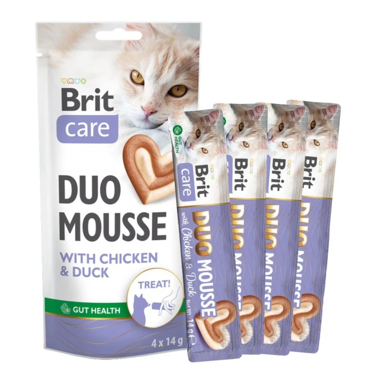 BRIT Care Cat Creamy Duo Przysmak dla kota Kurczak i Kaczka 4x14g